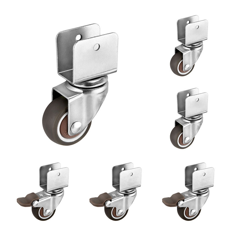 Suporte em U com rodízios para móveis
