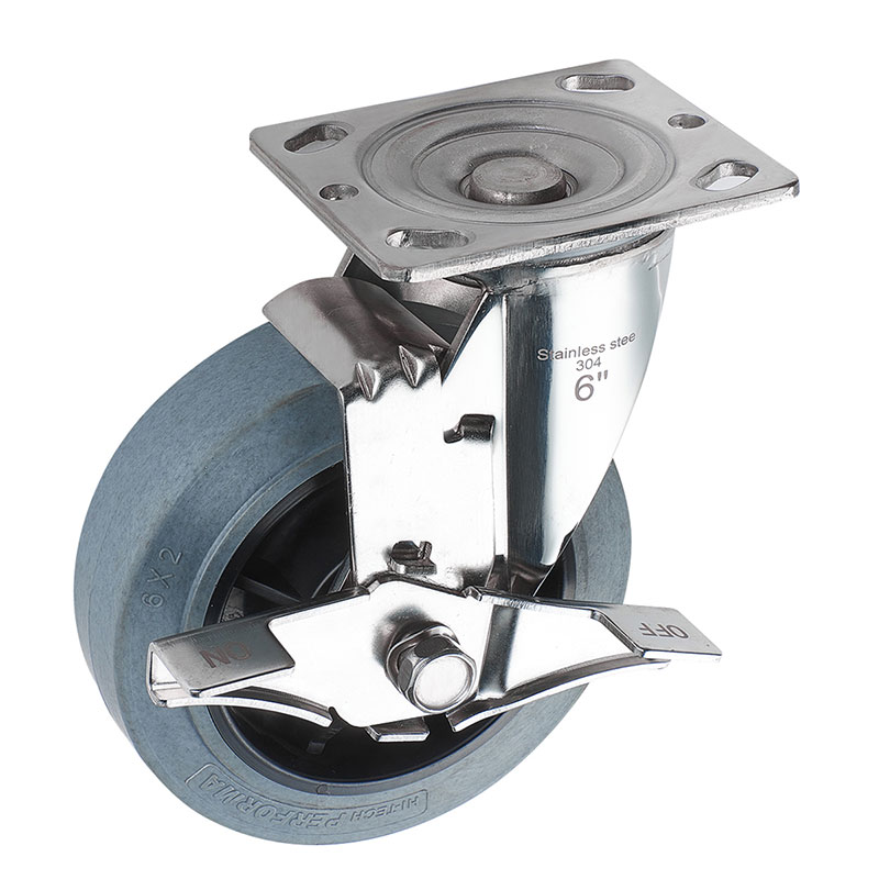 SUS304 Heavy Duty Casters TPR Conductive
