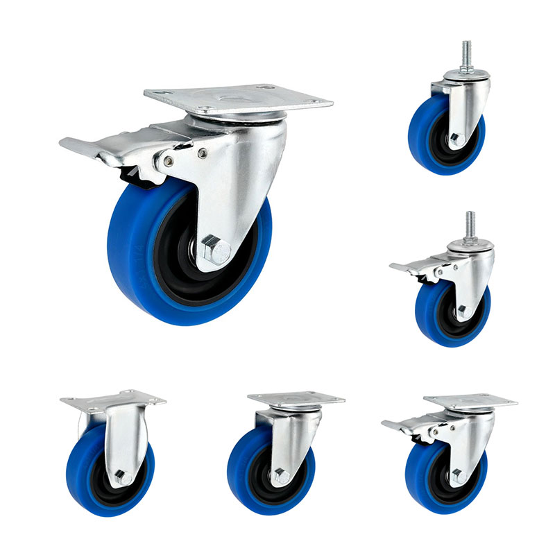 Casters de serviço médio Performa TPR Blue
