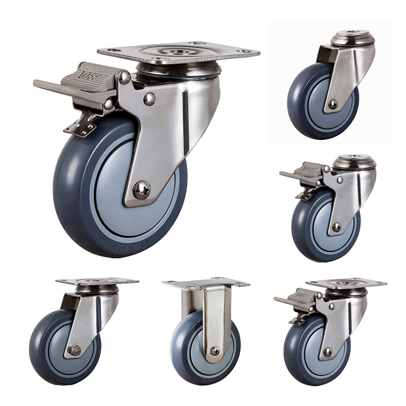 SUS304 Casters médicos de serviço médio PU